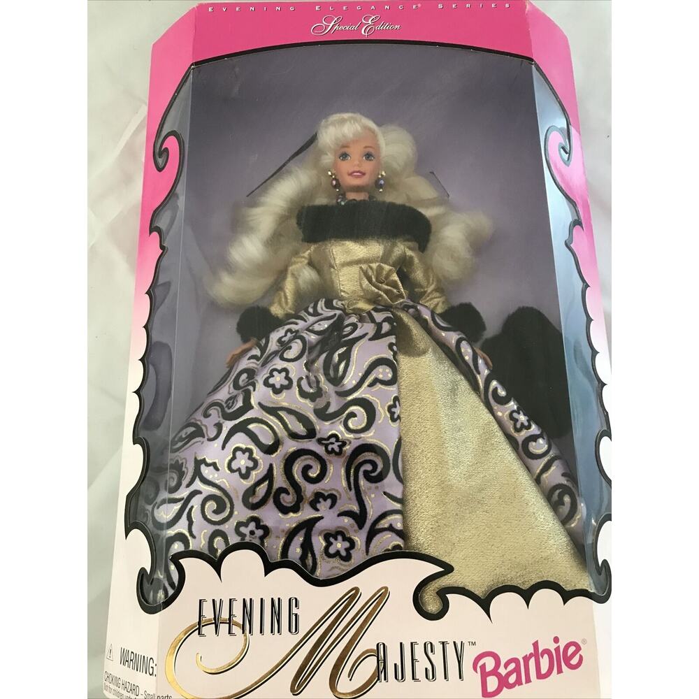 Evening Majesty Barbie Special Edition Glaamurous Fake Fur Trimmed Gown